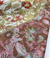 Roxanna Persimmon Jacquard Upholstery Fabric - Persimmon Red, Olive Green, Gold, Soft Cream, Watercolor Abstract, 25" Vertical Repeat, 28" Horizontal Repeat (1 Yard)