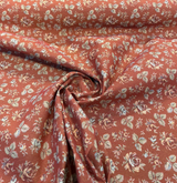 Gayle Salsa Red Scattered Rose Vintage Tapestry Upholstery Fabric - Salsa Red Scattered Rose, 54" Width (1 Yard)