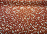 Gayle Salsa Red Scattered Rose Vintage Tapestry Upholstery Fabric - Salsa Red Scattered Rose, 54" Width (1 Yard)
