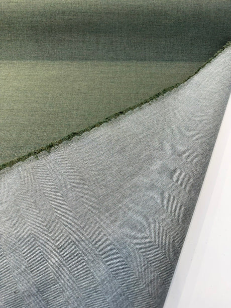 Sunbrella Switch Acrylic Fabric - Olive Green Herringbone, 54" Width (1 Yard)