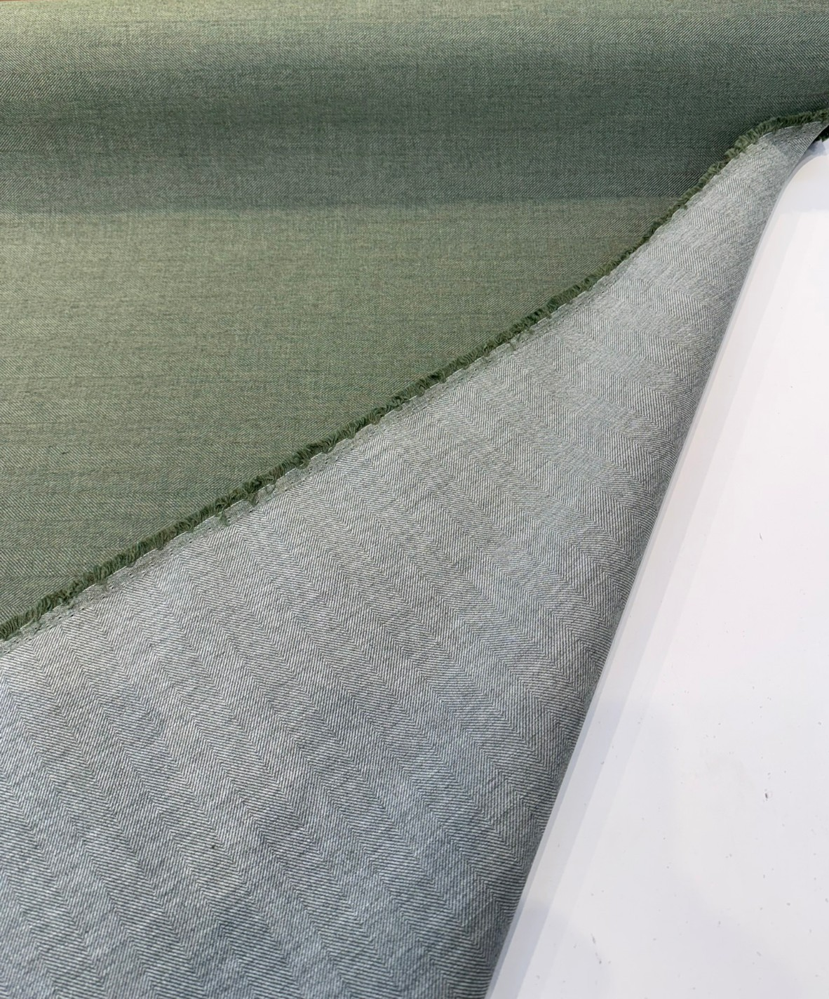 Sunbrella Switch Acrylic Fabric - Olive Green Herringbone, 54" Width (1 Yard)