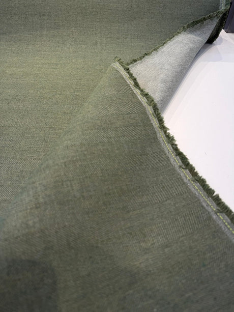 Sunbrella Switch Acrylic Fabric - Olive Green Herringbone, 54" Width (1 Yard)