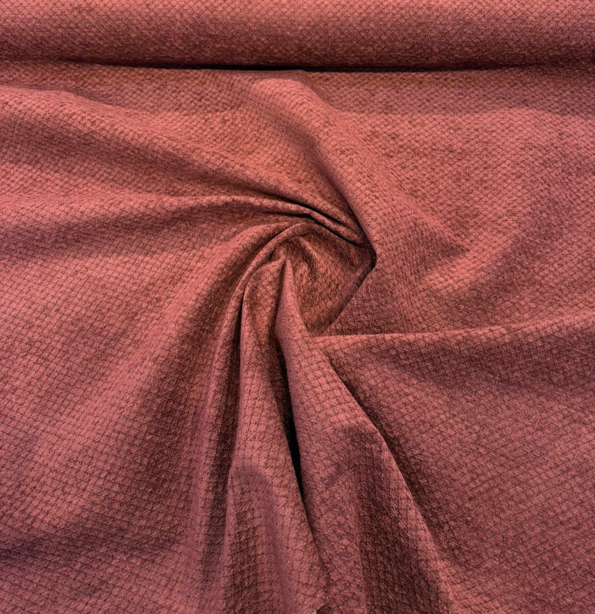 Regent Ruby Chenille Fabric - Dark Red Small Diamond Texture, 56" Width (1 Yard)