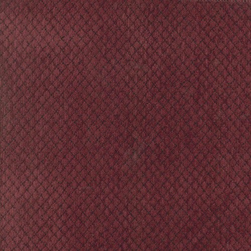 Regent Ruby Chenille Fabric - Dark Red Small Diamond Texture, 56" Width (1 Yard)