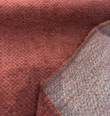 Regent Ruby Chenille Fabric - Dark Red Small Diamond Texture, 56" Width (1 Yard)