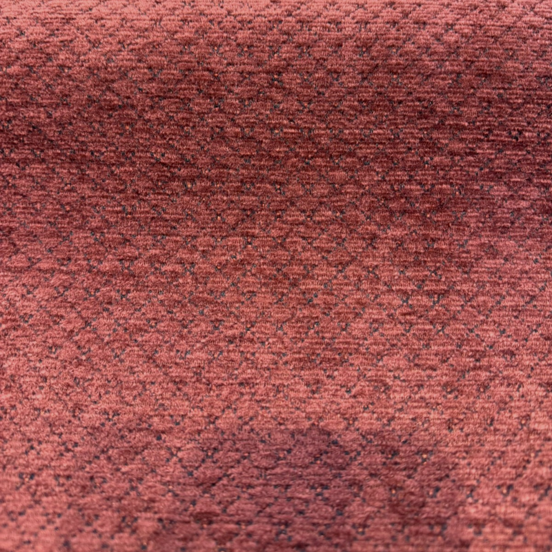 Regent Ruby Chenille Fabric - Dark Red Small Diamond Texture, 56" Width (1 Yard)