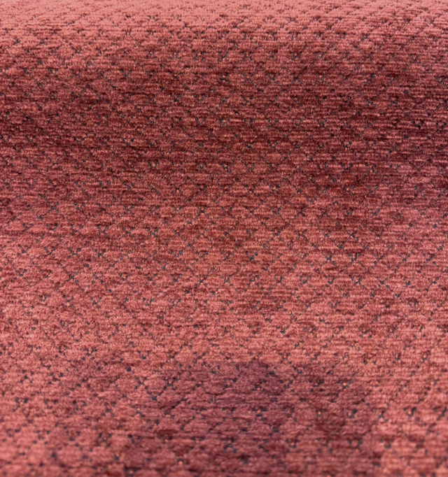 Regent Ruby Chenille Fabric - Dark Red Small Diamond Texture, 56" Width (1 Yard)