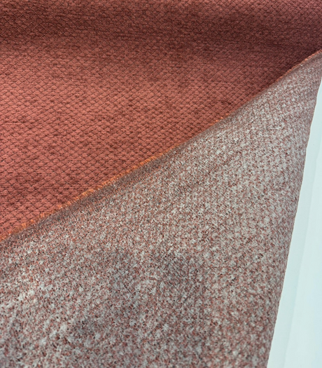 Regent Ruby Chenille Fabric - Dark Red Small Diamond Texture, 56" Width (1 Yard)
