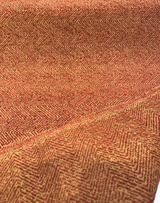 Phillip Bittersweet Chenille Fabric - Bittersweet Red Gold Herringbone, 56" Width (1 Yard)