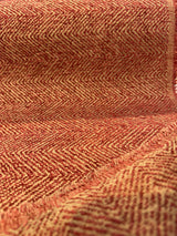 Phillip Bittersweet Chenille Fabric - Bittersweet Red Gold Herringbone, 56" Width (1 Yard)