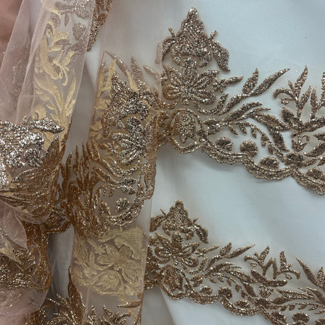 Glitter Mesh Floral Fabric
