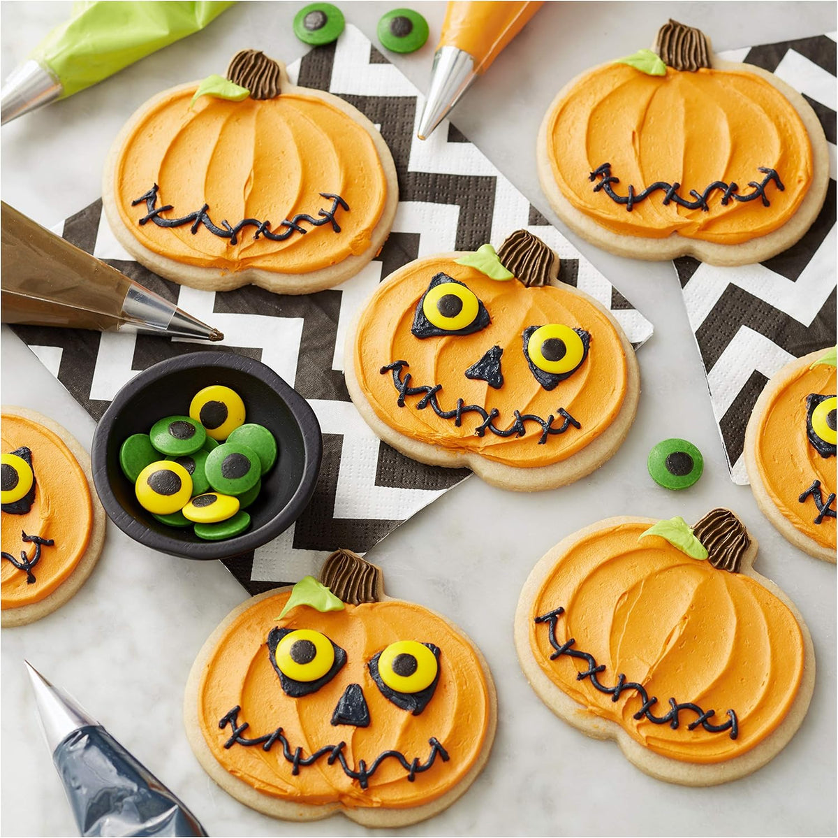 Wilton Halloween Spooky Candy Eyeballs, 1 oz Green Yellow