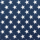 Patriotic Star Print Poly Cotton Fabric - Navy, Red, Blue Star Print, 59" Width (1 Yard)