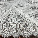 Embroidered Lace Fabric with Eyelash Scallop