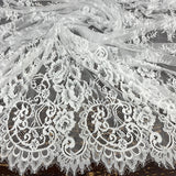 Embroidered Lace Fabric with Eyelash Scallop