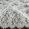 1 Yard Chantilly Embroidered Lace Fabric with Eyelash Scallop, 58" Wide French Alençon Lace for Bridal & Evening Wear