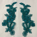 Beaded Corded Floral Lace Applique