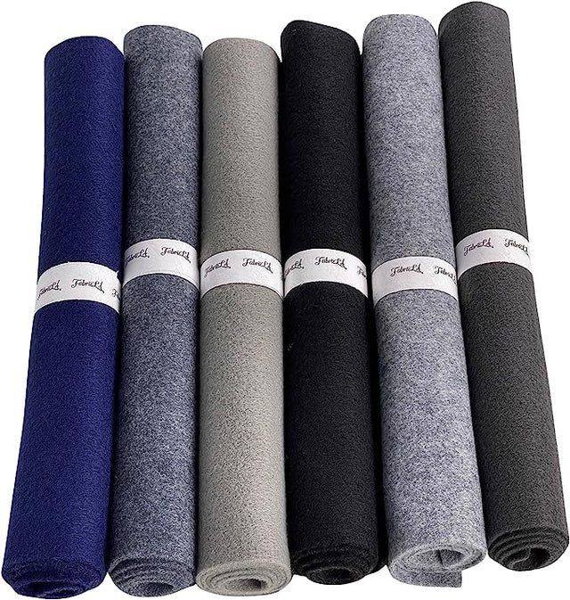 Acrylic Felt Craft Rolls 12 x 18 Inches Colorful Grays