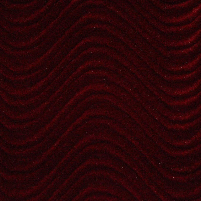 Burgundy Wave Swirl Flocking Velvet Upholstery Fabric,