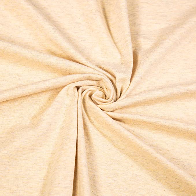 Cotton Spandex Jersey Knit Fabric Oatmeal 4-Way Stretch