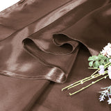 Round Heavy Duty Satin Tablecloth 132" Chocolate