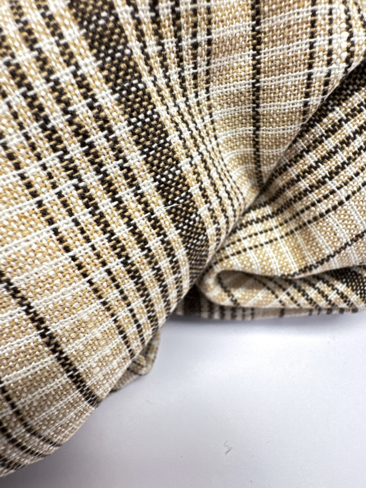 Wool Cotton Striped Fabric