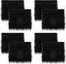 Faux Fur Fabric Black 8-Piece Square Set 10 x 10 Inches