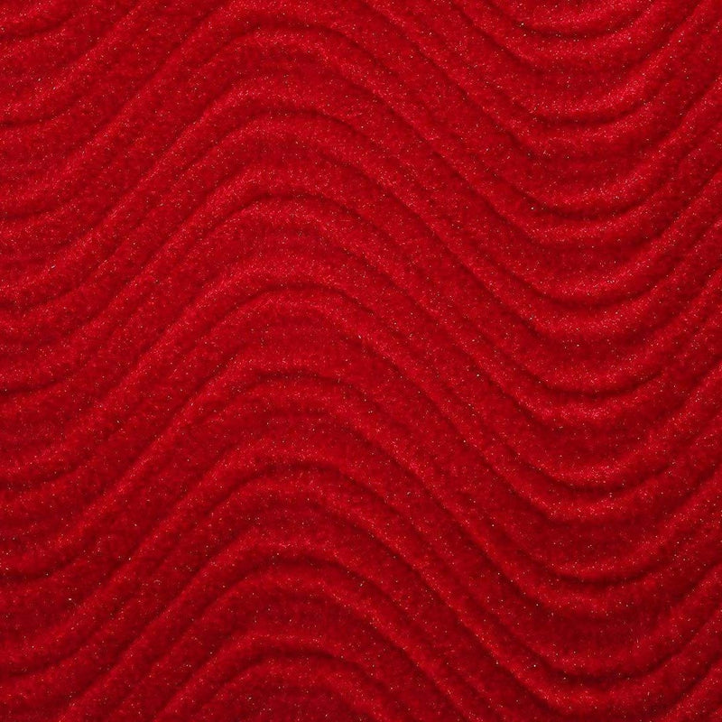Ruby Wave Swirl Flocking Velvet Upholstery Fabric,