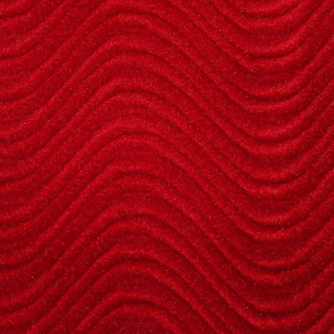 Ruby Wave Swirl Flocking Velvet Upholstery Fabric,