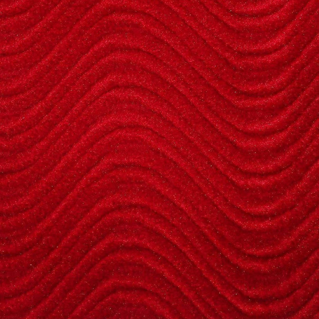 Ruby Wave Swirl Flocking Velvet Upholstery Fabric,