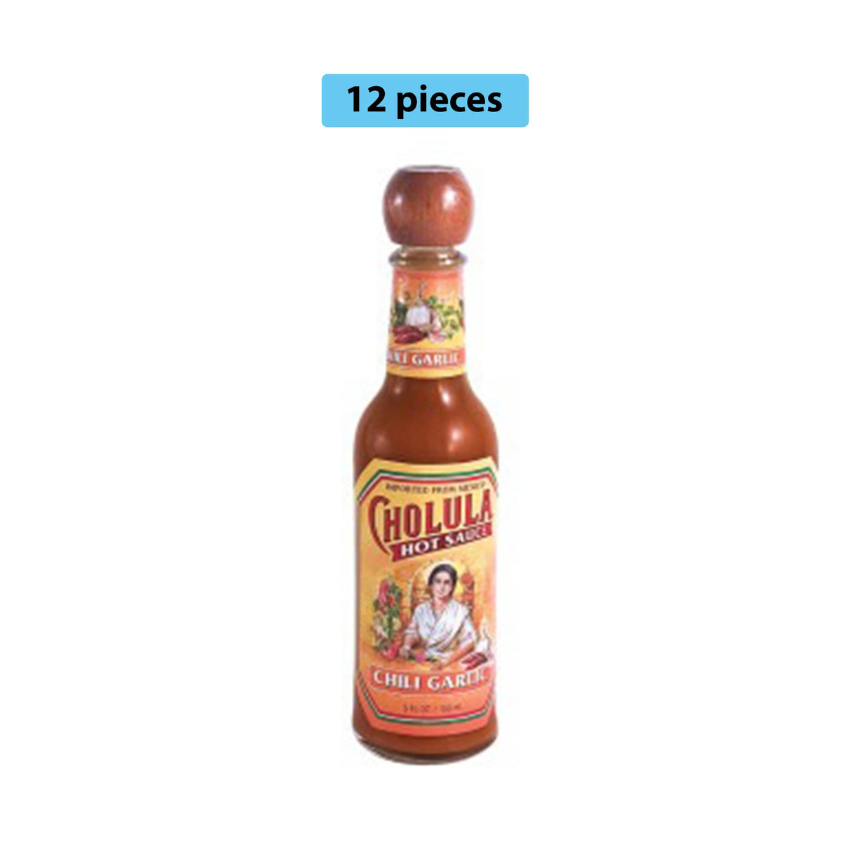 CHOLULA CHILI GARLIC HOT SAUCE 5 OZ BOTTLE