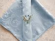 Cloth Dinner Napkins Versailles Chopin Damask Jacquard Polyester 20x20 Dusty Blue