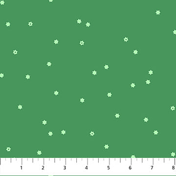 Cotton Fabric Green Stars Seasons Basics 44/45"