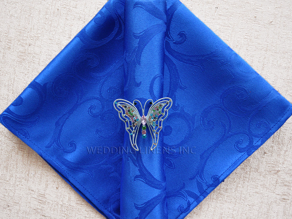Damask Jacquard Cloth Dinner Napkin Sample 20x20 Royal Blue