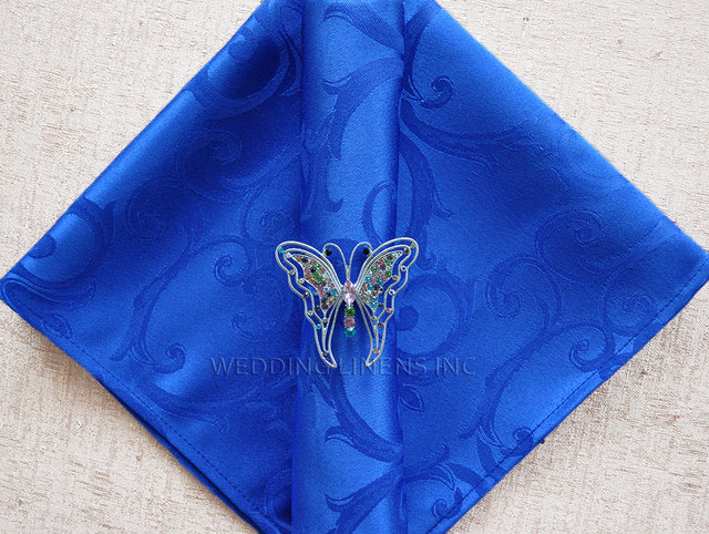 Damask Jacquard Cloth Dinner Napkin Sample 20x20 Royal Blue