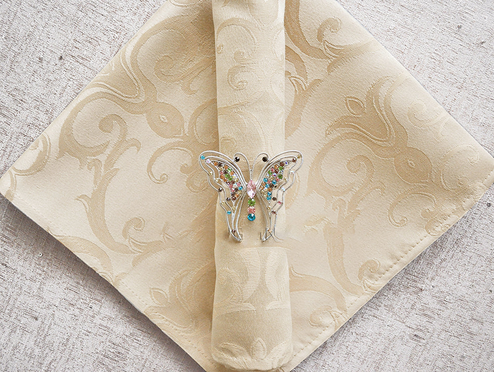Cloth Dinner Napkin Versailles Chopin Damask Jacquard Polyester 20x20 Champagne