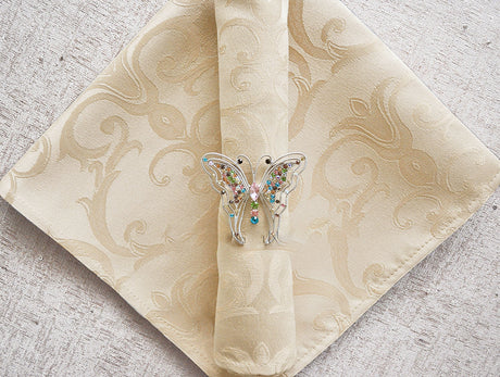 Cloth Dinner Napkin Versailles Chopin Damask Jacquard Polyester 20x20 Champagne