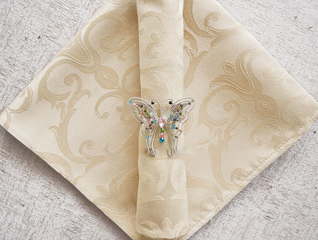 Cloth Dinner Napkin Versailles Chopin Damask Jacquard Polyester 20x20 Champagne