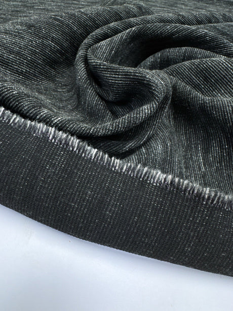Wool Blend Fabric Gray Black Stretch