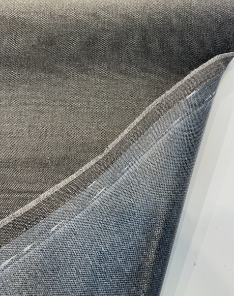 Sunbrella Blend Coal Rain Sunbrella Acrylic Fabric - Charcoal Gray Heathered Weave, 54" Width (By The Yard)