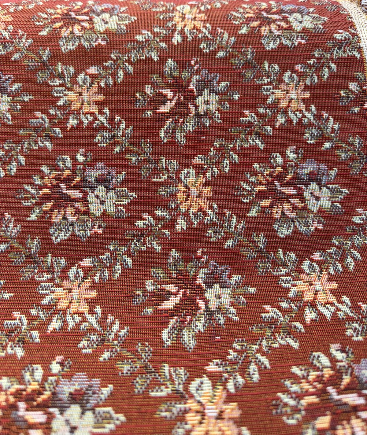 Gladys Salsa Red Flame Frame Floral Bouquet Polyester Cotton Fabric - Red Floral Bouquet Tapestry, 54" Width (1 Yard)