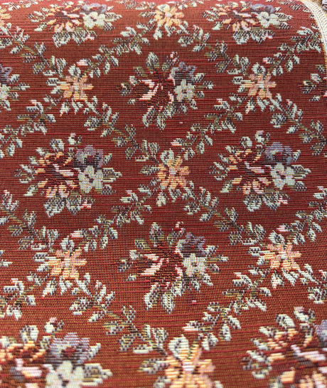 Gladys Salsa Red Flame Frame Floral Bouquet Polyester Cotton Fabric - Red Floral Bouquet Tapestry, 54" Width (1 Yard)