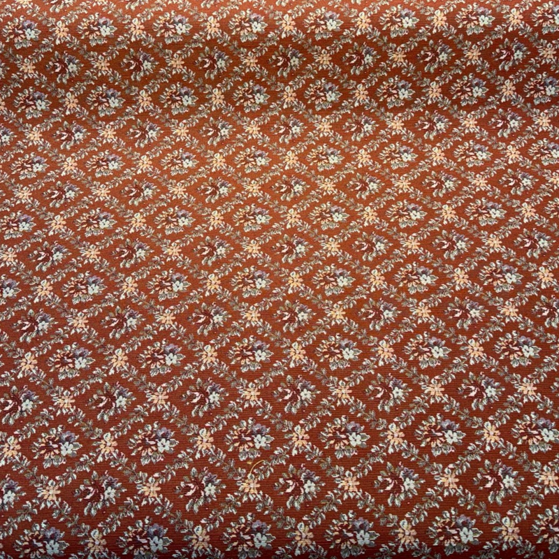 Gladys Salsa Red Flame Frame Floral Bouquet Polyester Cotton Fabric - Red Floral Bouquet Tapestry, 54" Width (1 Yard)