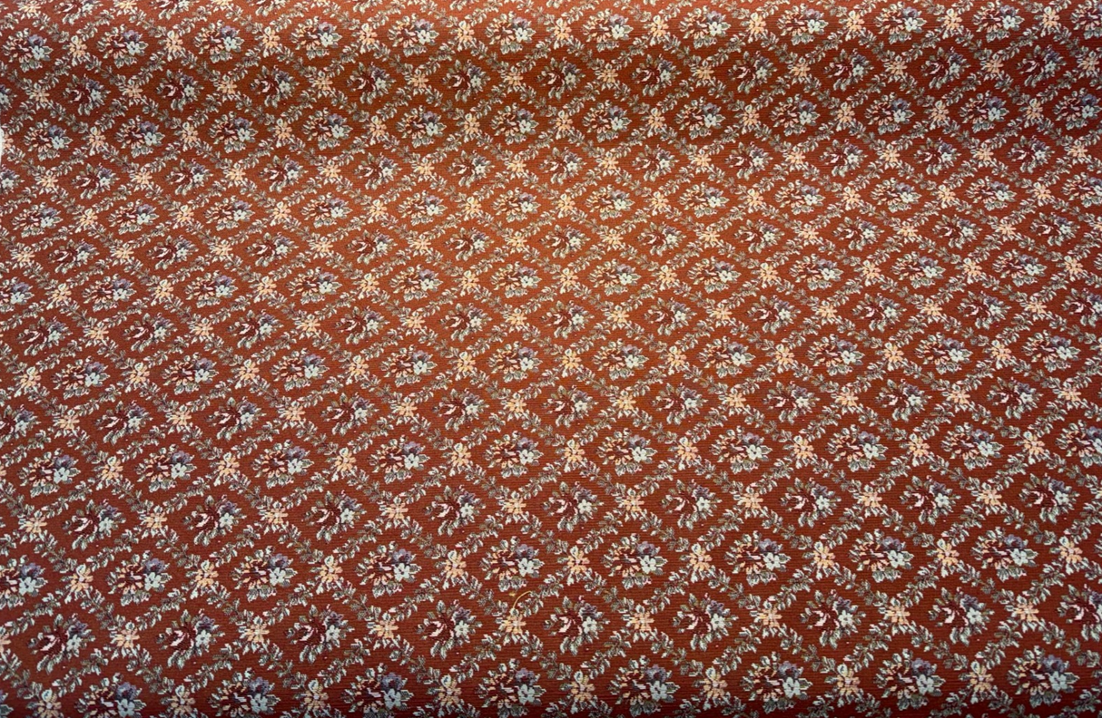 Gladys Salsa Red Flame Frame Floral Bouquet Polyester Cotton Fabric - Red Floral Bouquet Tapestry, 54" Width (1 Yard)