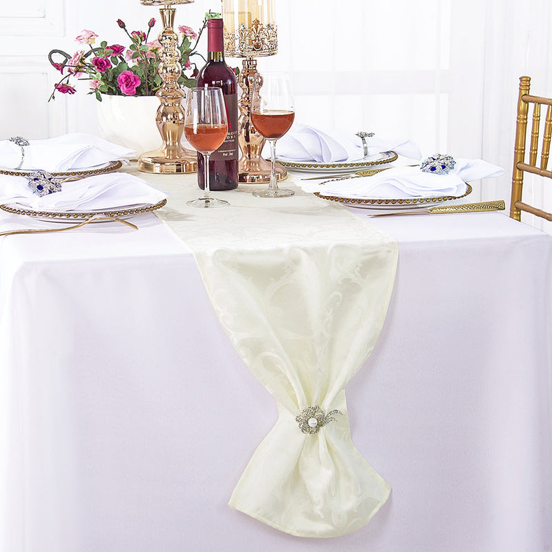 Polyester Table Runner 12x108 Ivory