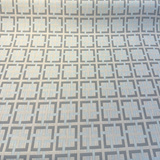 Sunbrella Junction Oasis Acrylic Fabric - Driftwood Gray And Mist Blue Geometric, 54" Width (1 Yard)