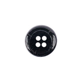 Black and Gold Edged 4-Hole Glass Button - 24L/15mm