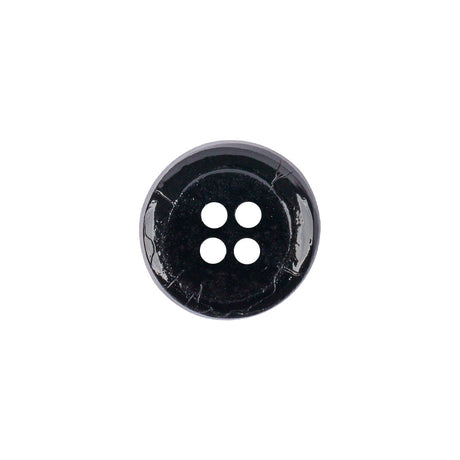 Black and Gold Edged 4-Hole Glass Button - 24L/15mm