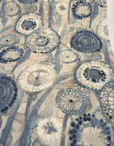 Majorca Denim Cotton Fabric - Abstract Pattern, Denim Blue/Gray/Ivory, 54" Width (By The Yard)