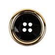 Black and Gold Edged 4-Hole Glass Button - 42L/27mm
